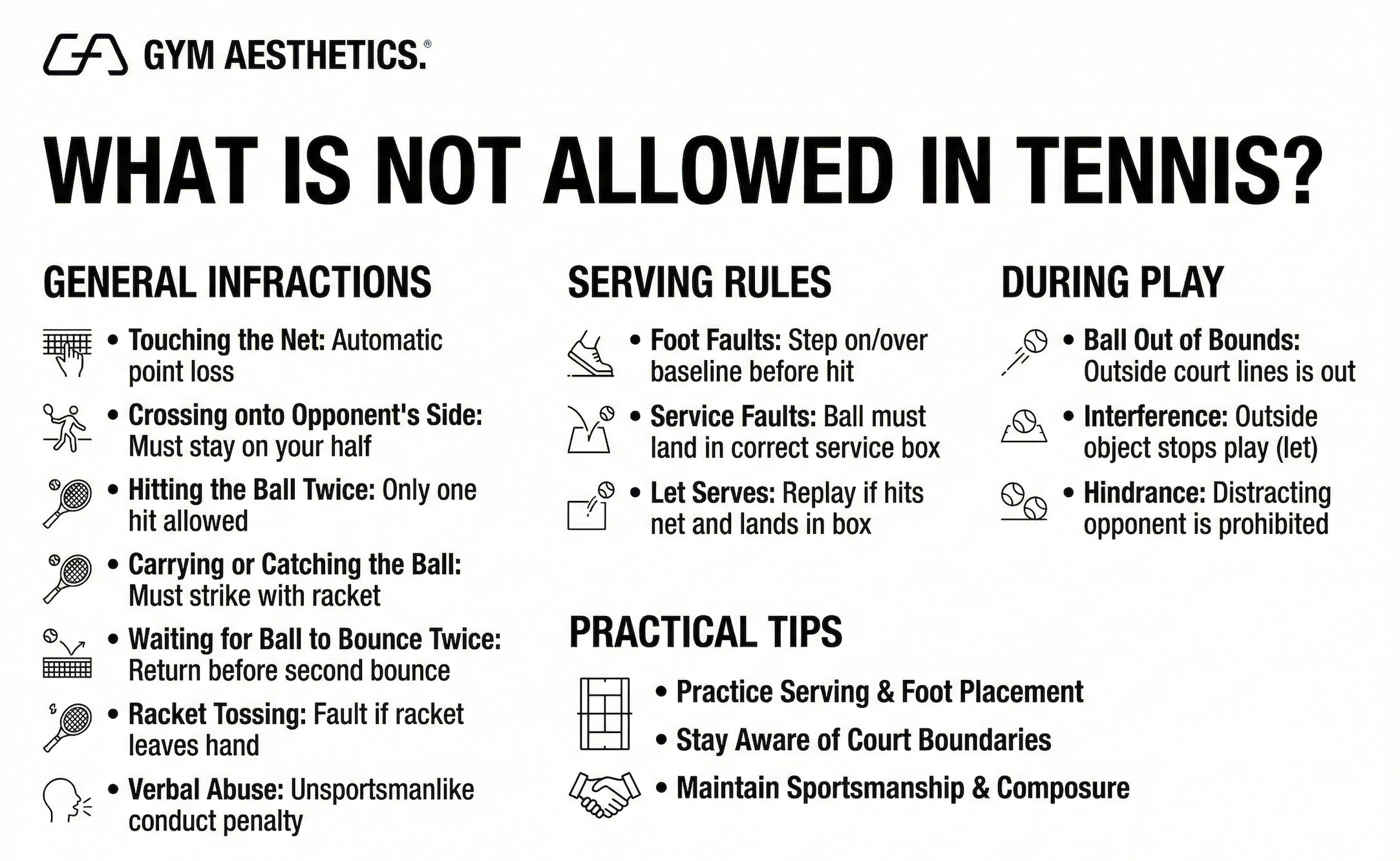 What are the Common Rules Violations in Tennis? Top Examples Explained