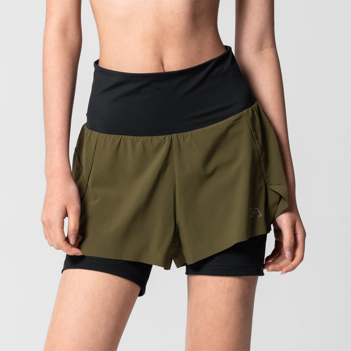 Image of Activewear 2in1 Color Block Running Shorts for Women