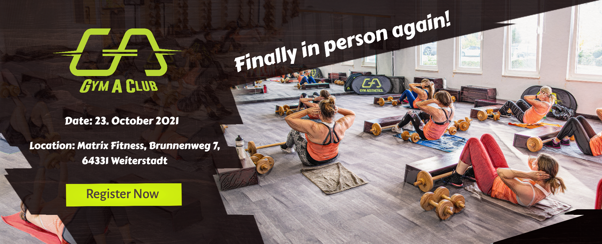 Image of Registration for the Gym A Club course on October 23, 2021. Finally in person again.