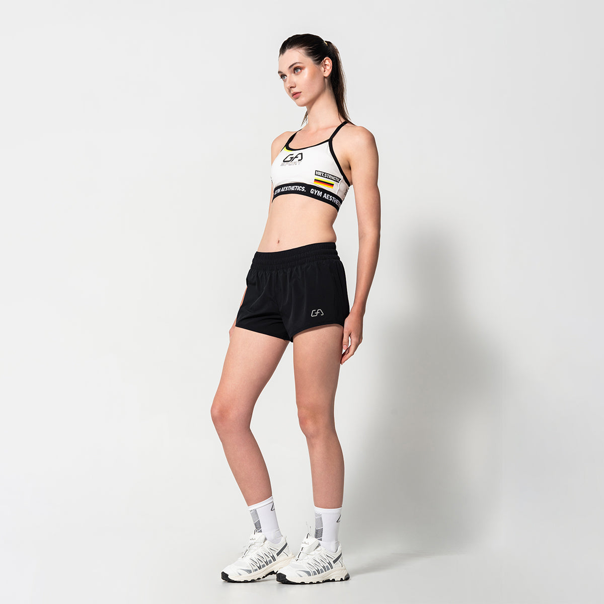 Image of 4way stretch Activewear Brief-Lined  3 inch Running Shorts for Women