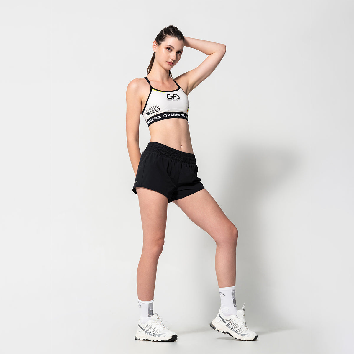 Image of 4way stretch Activewear Brief-Lined  3 inch Running Shorts for Women