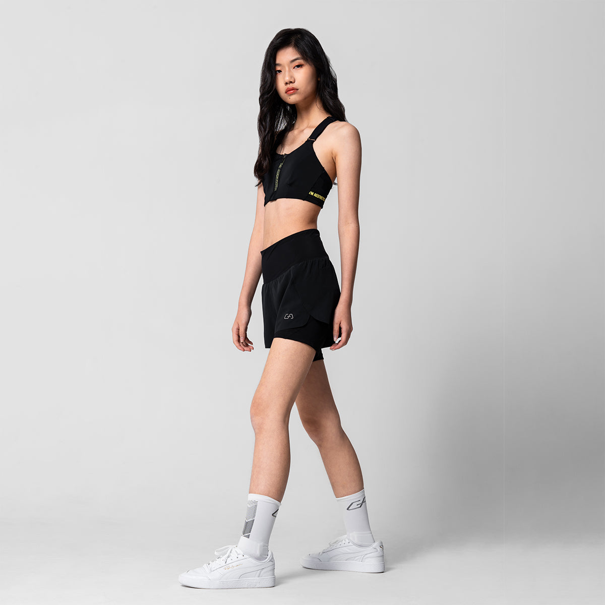 Image of Aktivkleidung 2in1 Farbblock Laufhosen für Damen