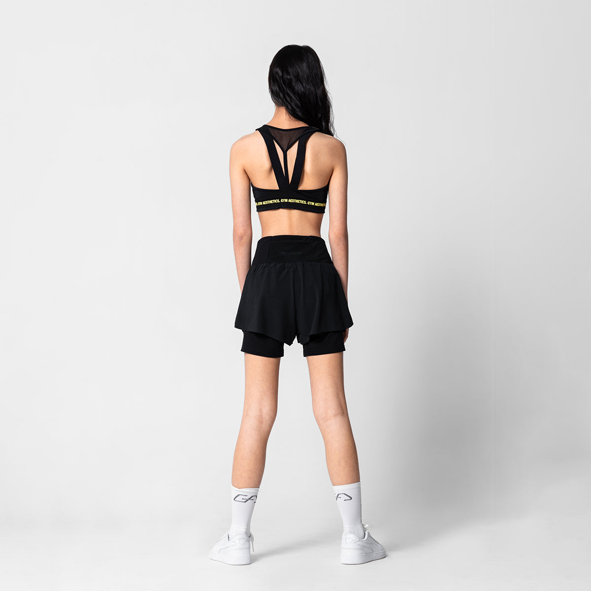 Image of Aktivkleidung 2in1 Farbblock Laufhosen für Damen