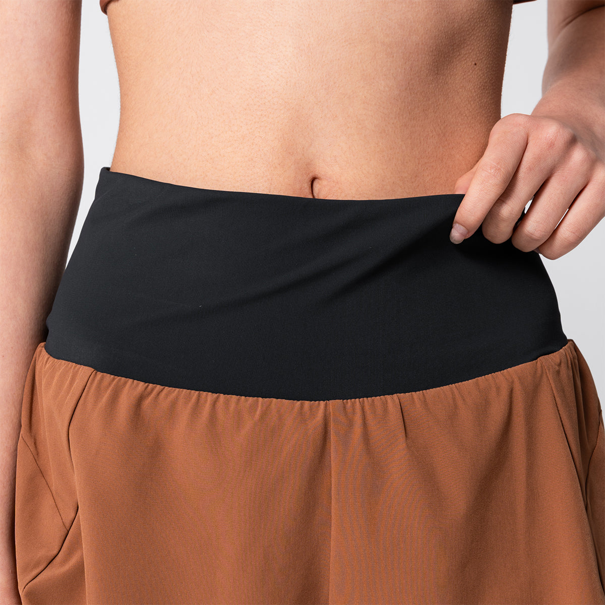 Image of Aktivkleidung 2in1 Farbblock Laufhosen für Damen