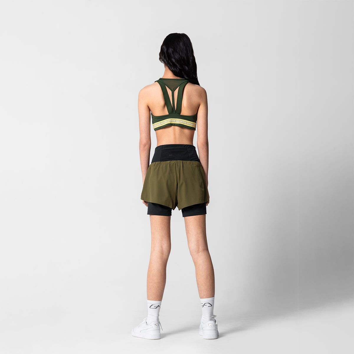 Image of Aktivkleidung 2in1 Farbblock Laufhosen für Damen