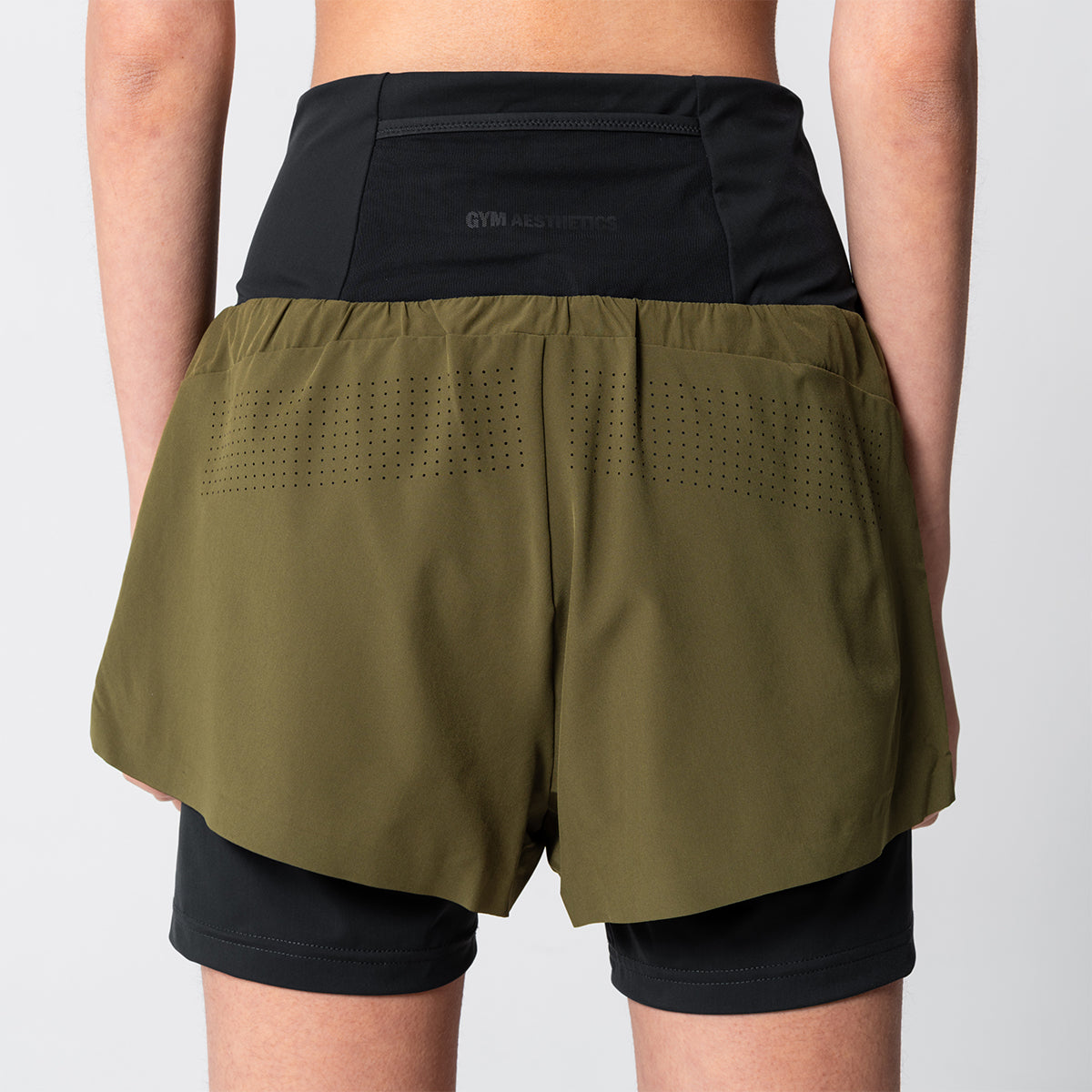 Image of Aktivkleidung 2in1 Farbblock Laufhosen für Damen