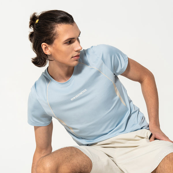 Activewear Performance T Shirt atmungsaktives Mesh-Blocking für Herren