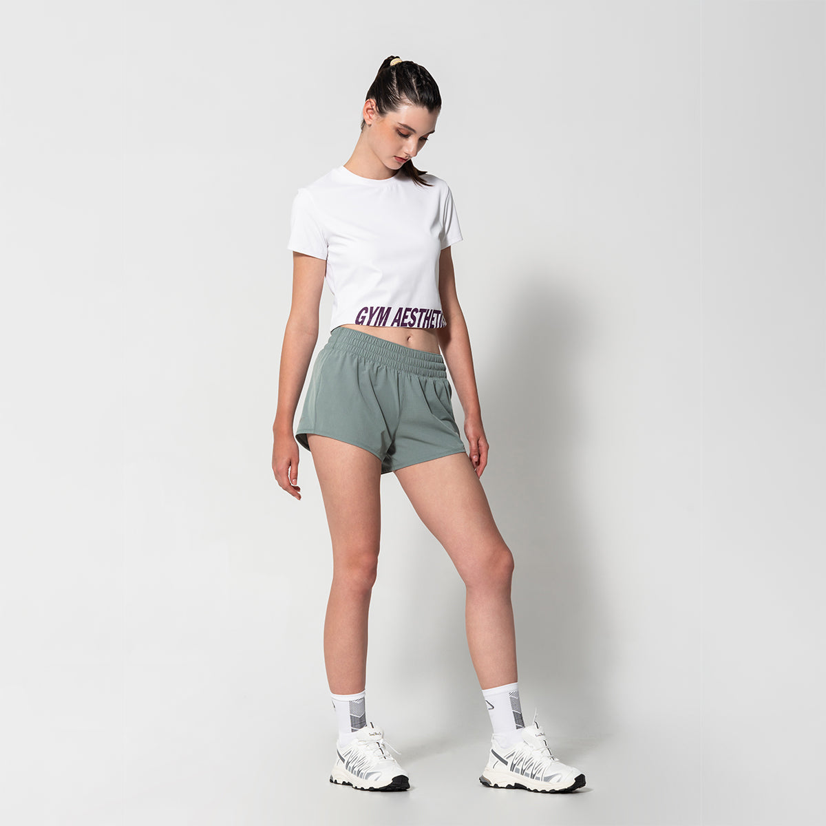 Image of Breathable Activewear Brief-Lined  3 inch Running Shorts for Women