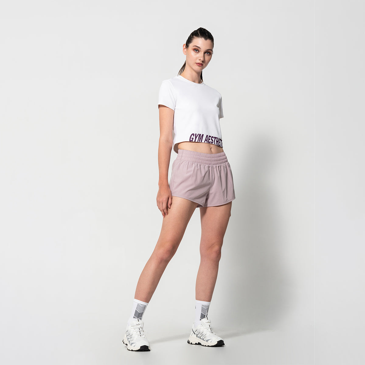 Image of Breathable Activewear Brief-Lined  3 inch Running Shorts for Women