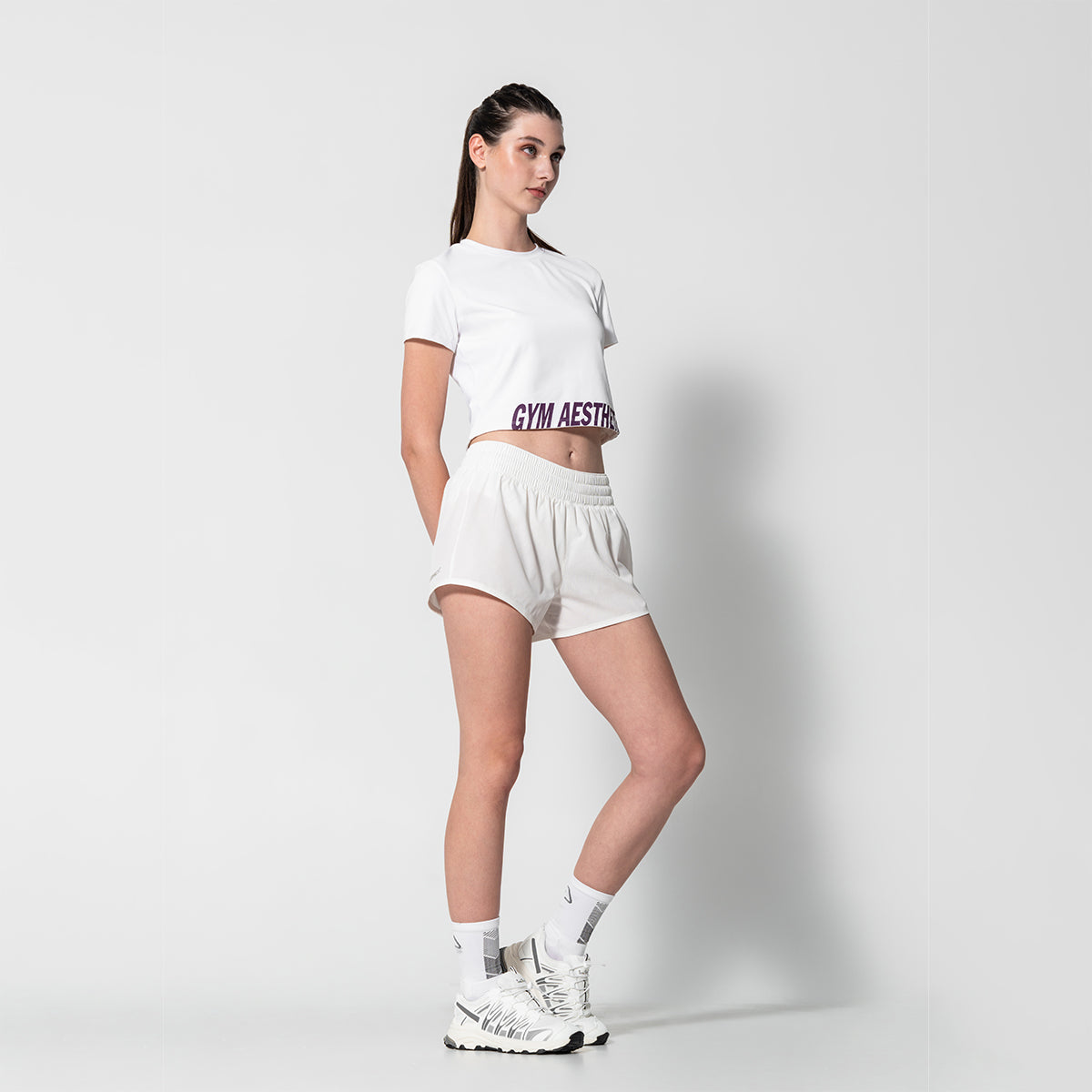 Image of Breathable Activewear Brief-Lined  3 inch Running Shorts for Women