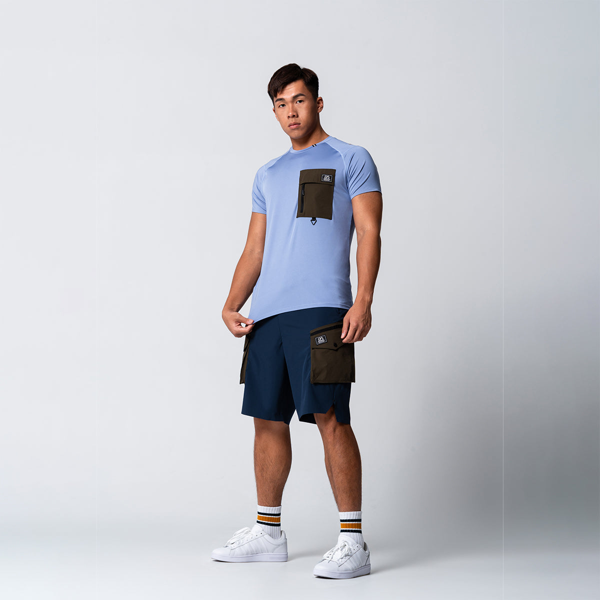 Farbblockierung Funktional 9 inch Sporthosen für Herren