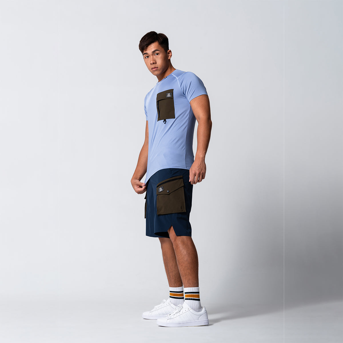 Farbblockierung Funktional 9 inch Sporthosen für Herren