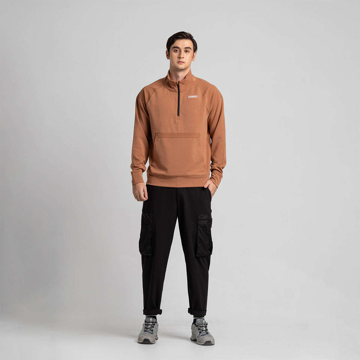 Image of Half zip Athleisure Trendy Hoodies for Men