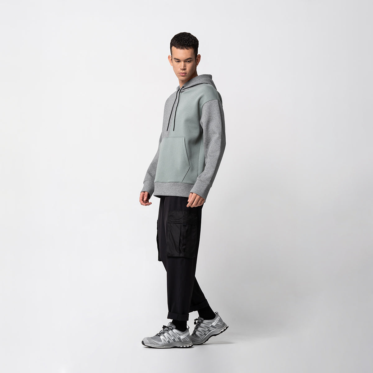 Oversize Everyday Wears Color Blocking Hoodies for Men