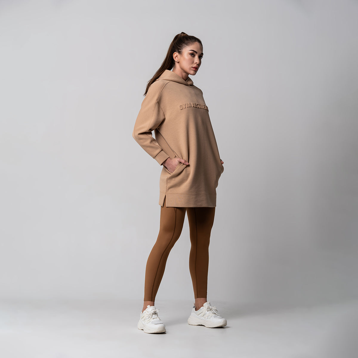 Image of Oversize Everyday Wears Embossed print Hoodies Tunic for Women