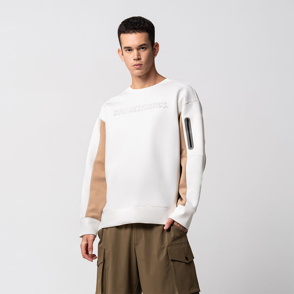 Oversize Everyday Wears Sweatshirt mit geprägtem Aufdruck Color Blocking für Männer