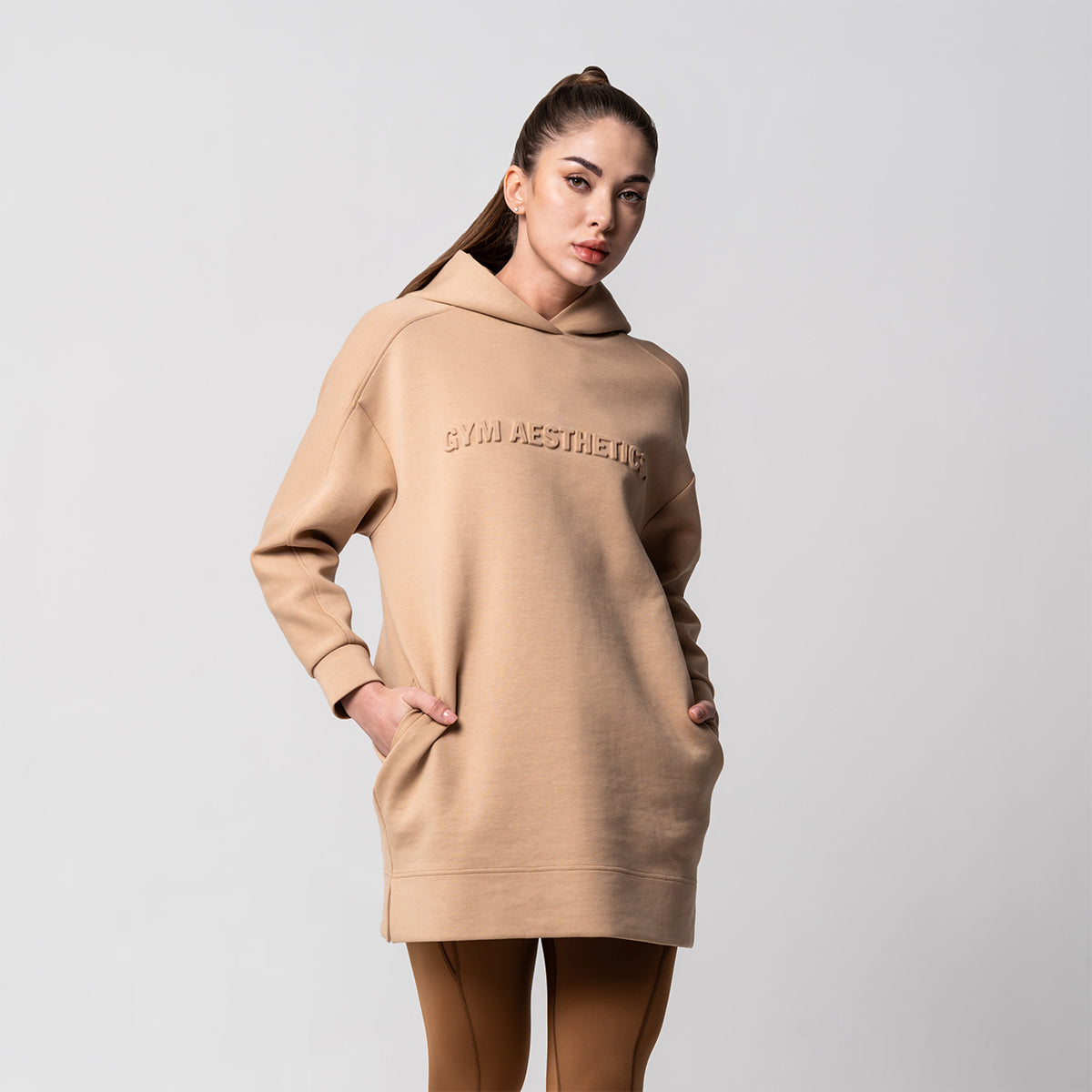 Image of Oversize Everyday Wears Embossed print Hoodies Tunic for Women