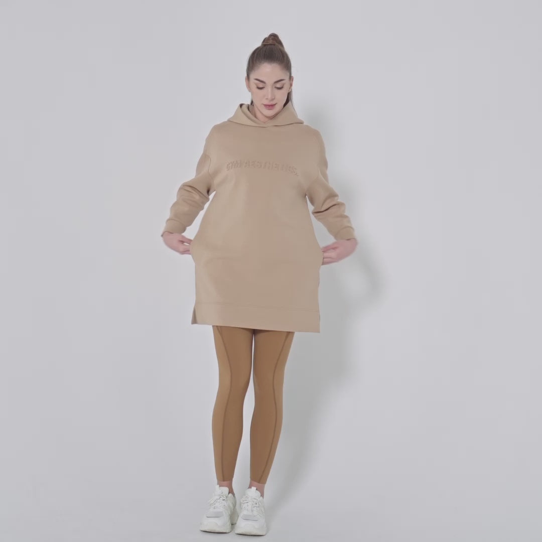 Image of Oversize Everyday Wears Embossed print Hoodies Tunic for Women