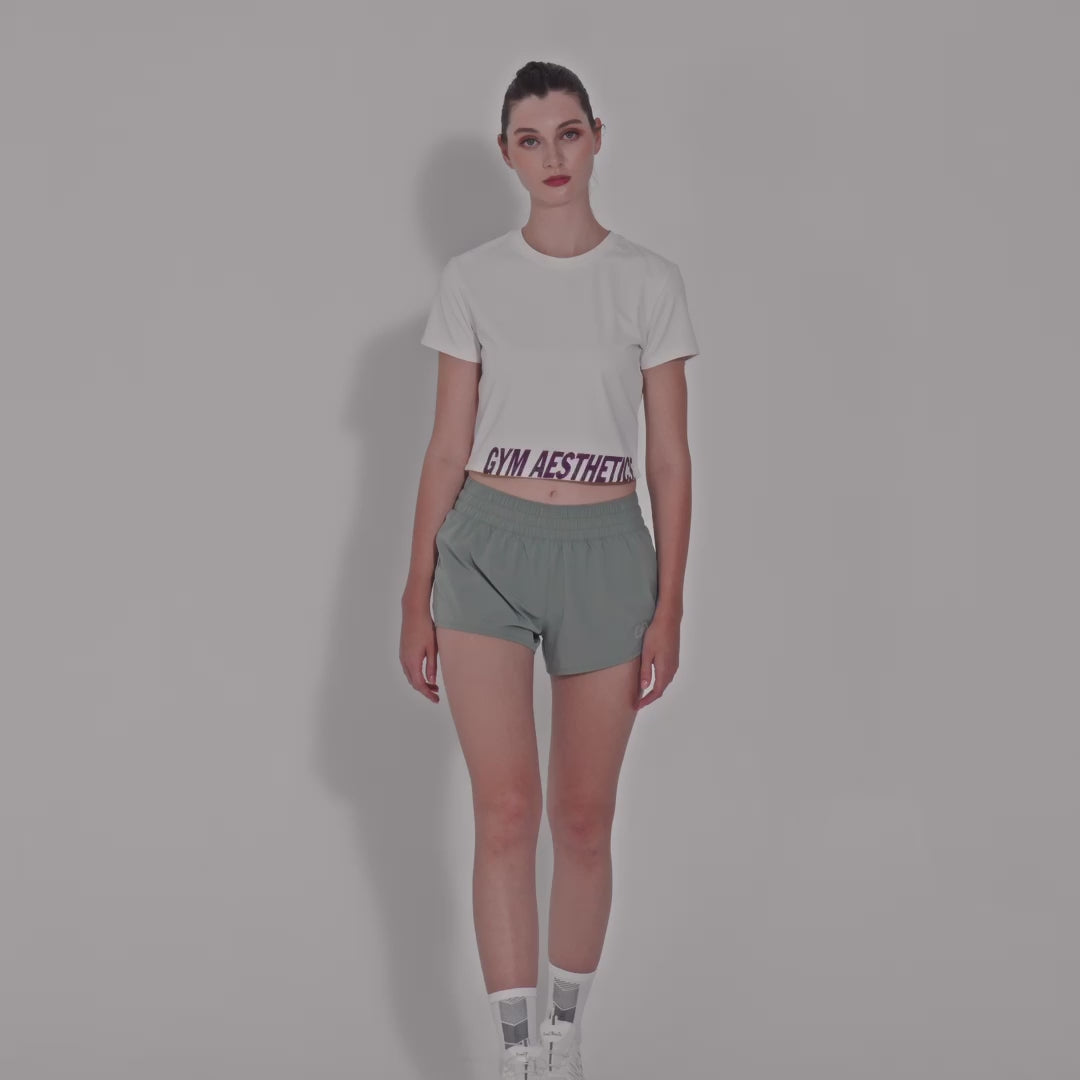 Image of Breathable Activewear Brief-Lined  3 inch Running Shorts for Women