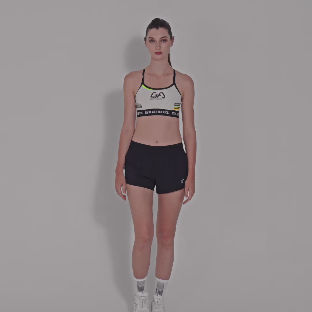 Image of 4way stretch Activewear Brief-Lined  3 inch Running Shorts for Women