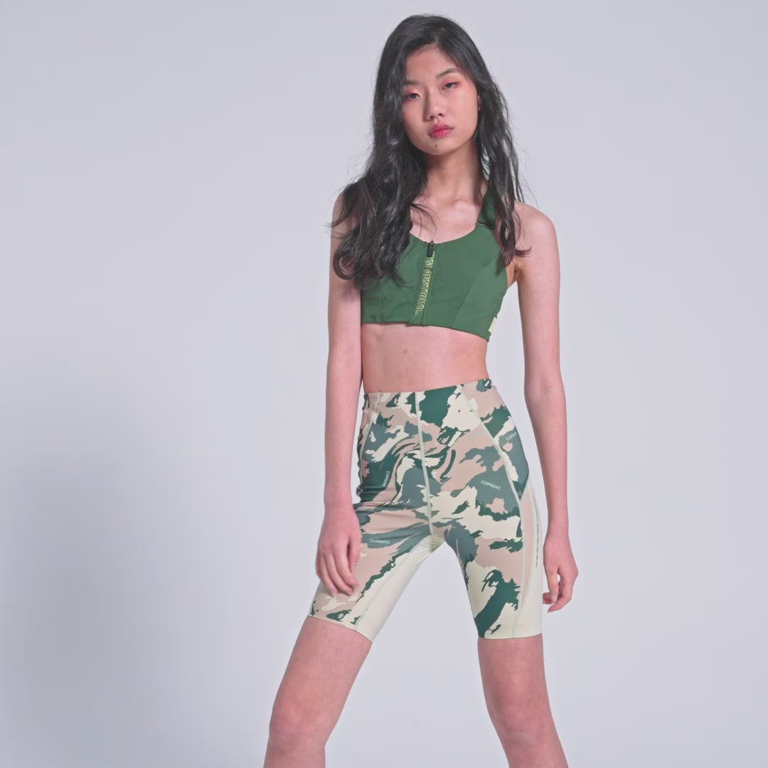 Image of Pattern Activewear Mesh Blocking Tight shorts for Women