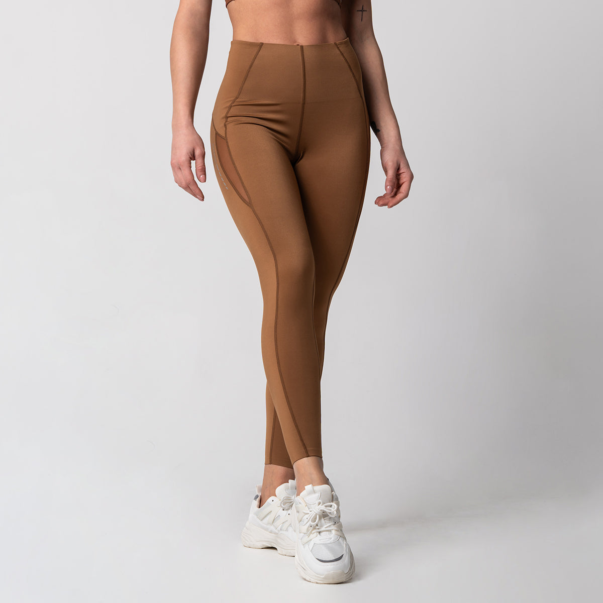 Image of Tummy control Training Mesh Blocking Leggings for Women