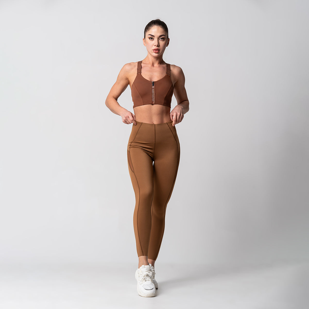 Image of Tummy control Training Mesh Blocking Leggings for Women