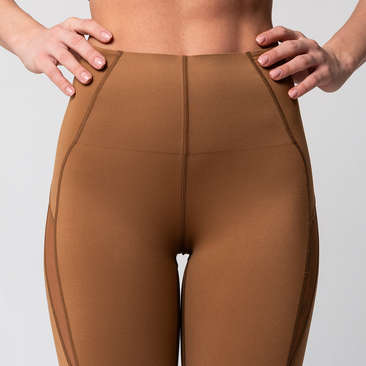 Image of Tummy control Training Mesh Blocking Leggings for Women