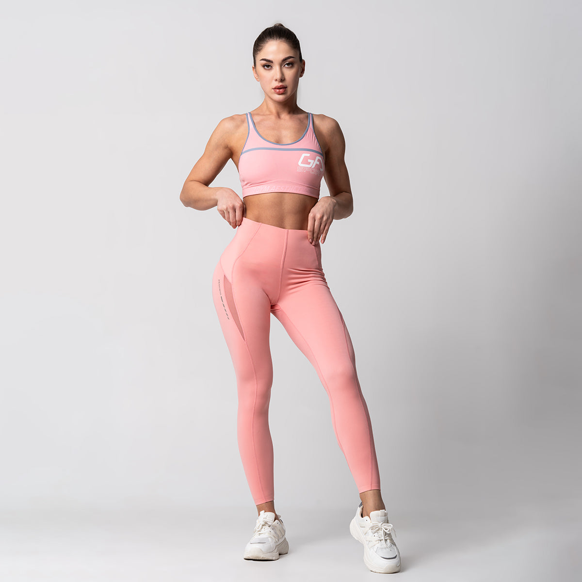 Image of Tummy control Training Mesh Blocking Leggings for Women