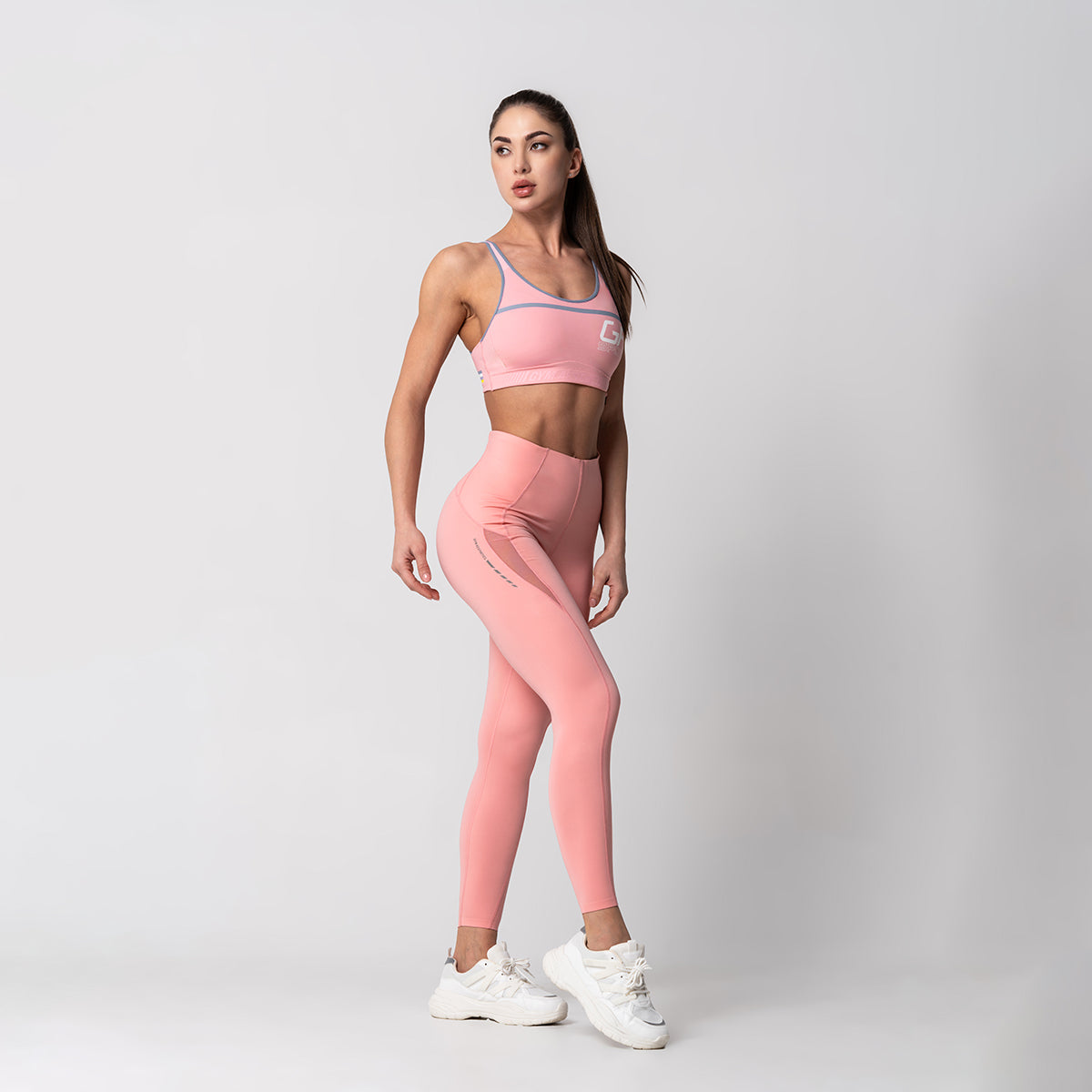Image of Tummy control Training Mesh Blocking Leggings for Women