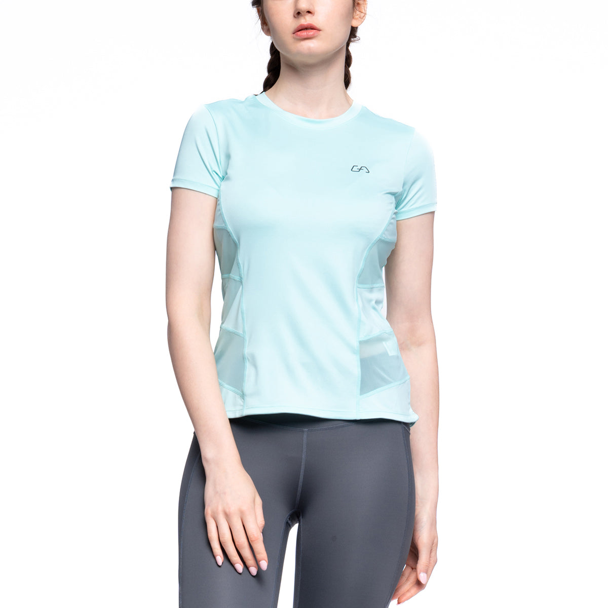 Image of Activewear Mesh Blocking Sport Shirt for Women