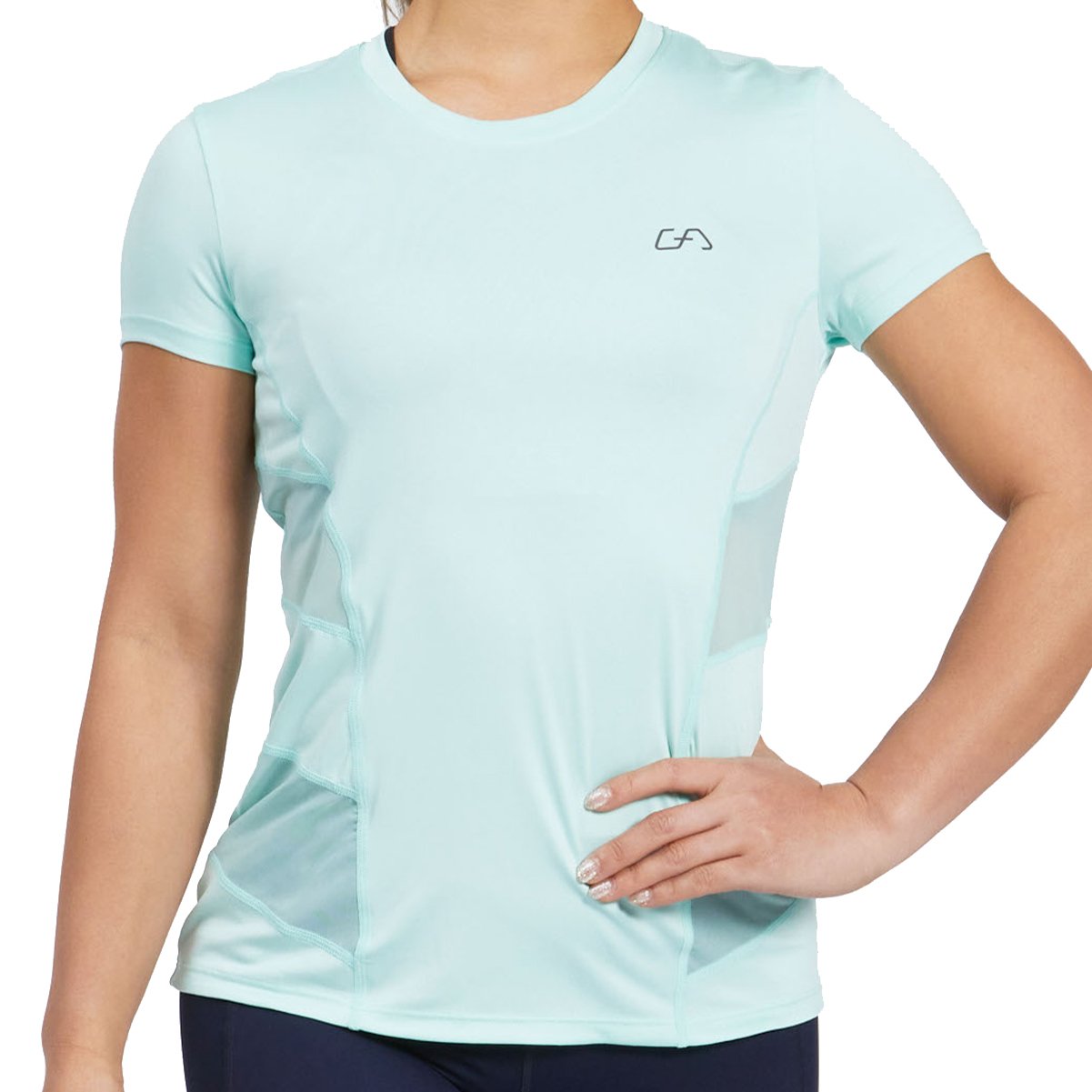 Image of Activewear Mesh Blocking Sport Shirt for Women
