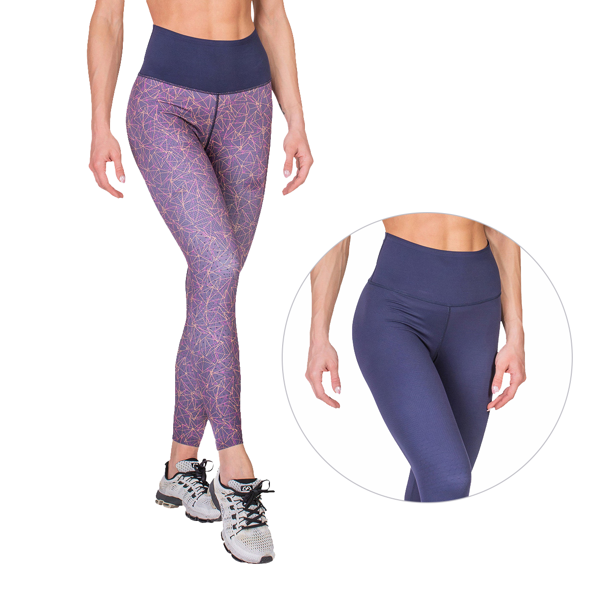 Activewear Quantum Mirac Leggings Geometry Pattern Reversible for Women