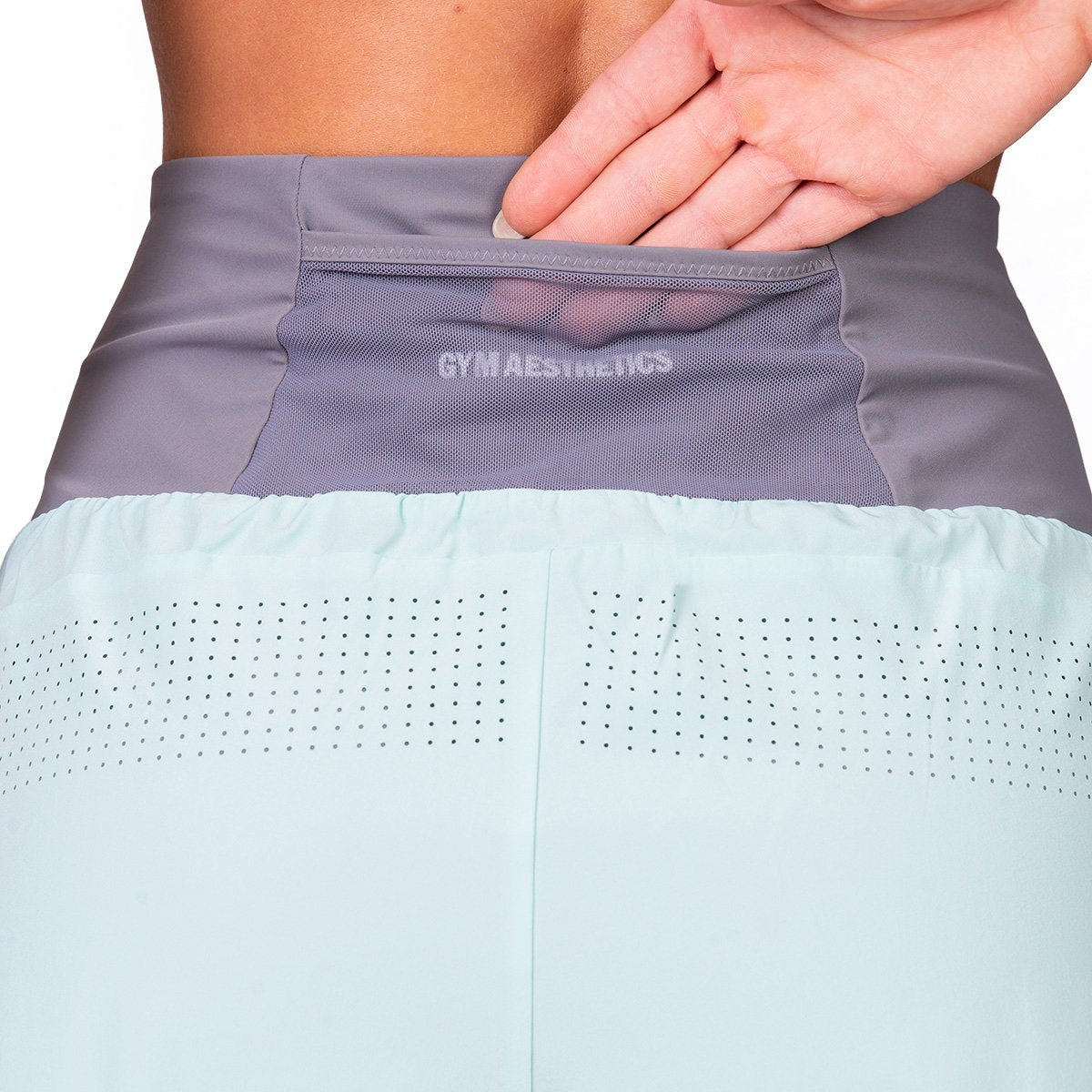 Image of Aktivkleidung 2in1 Farbblock Laufhosen für Damen