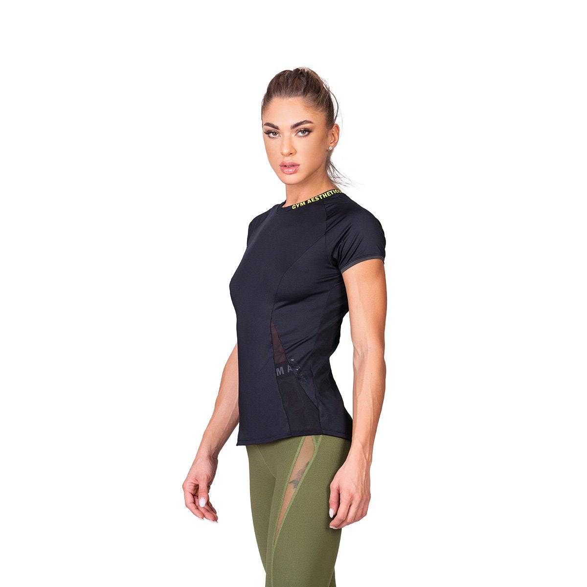 Image of Activewear Mesh Blocking Sport Shirt for Women