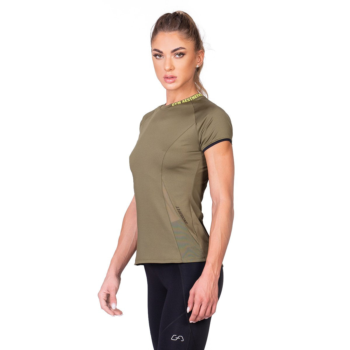 Image of Activewear Mesh Blocking Sport Shirt for Women