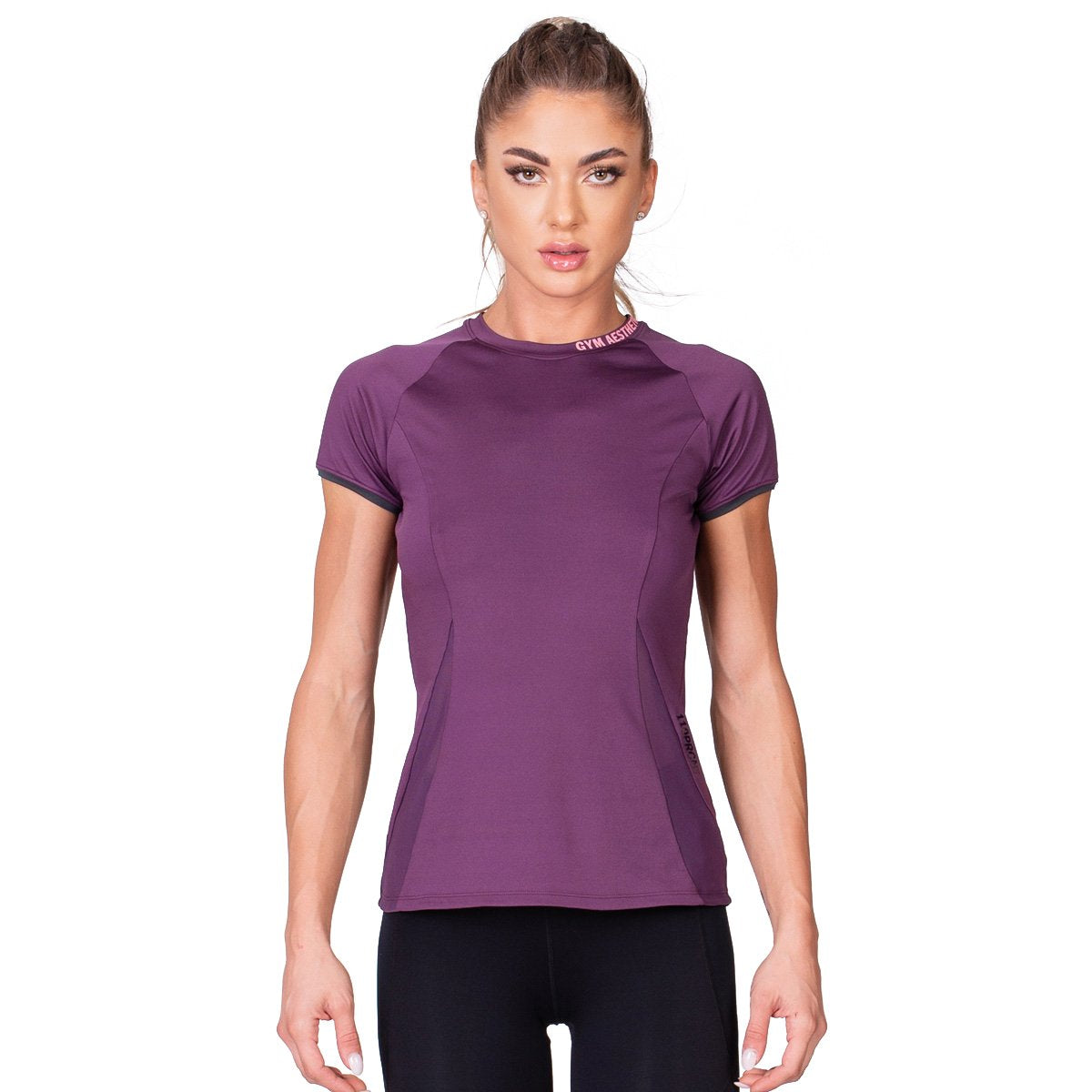 Image of Activewear Mesh Blocking Sport Shirt for Women