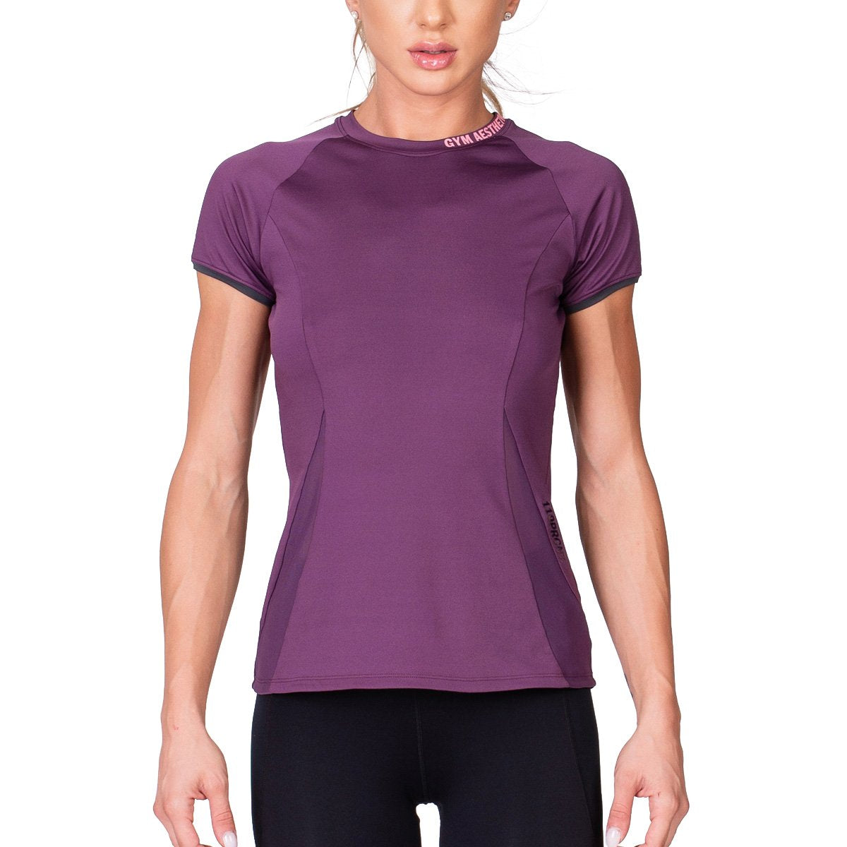 Image of Activewear Mesh Blocking Sport Shirt for Women