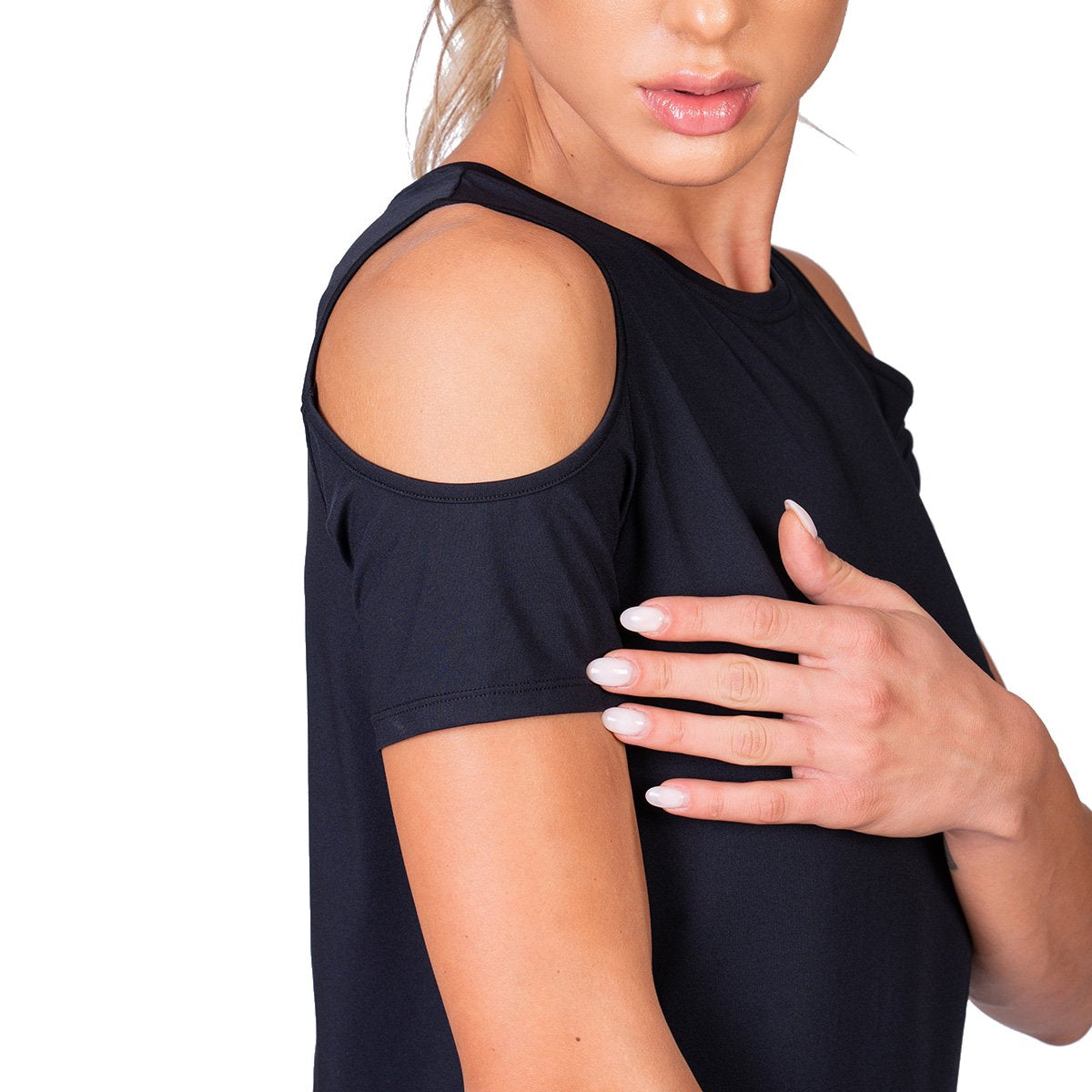 Image of Athleisure Cold shoulder Fashion T-Shirt for Women