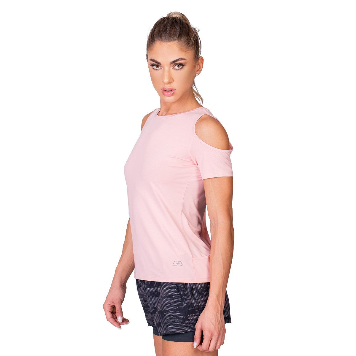Image of Athleisure Cold shoulder Fashion T-Shirt for Women