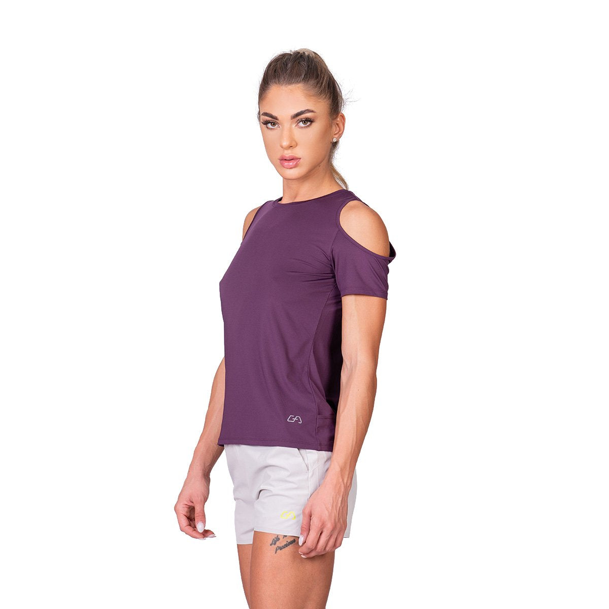 Image of Athleisure Cold shoulder Fashion T-Shirt for Women