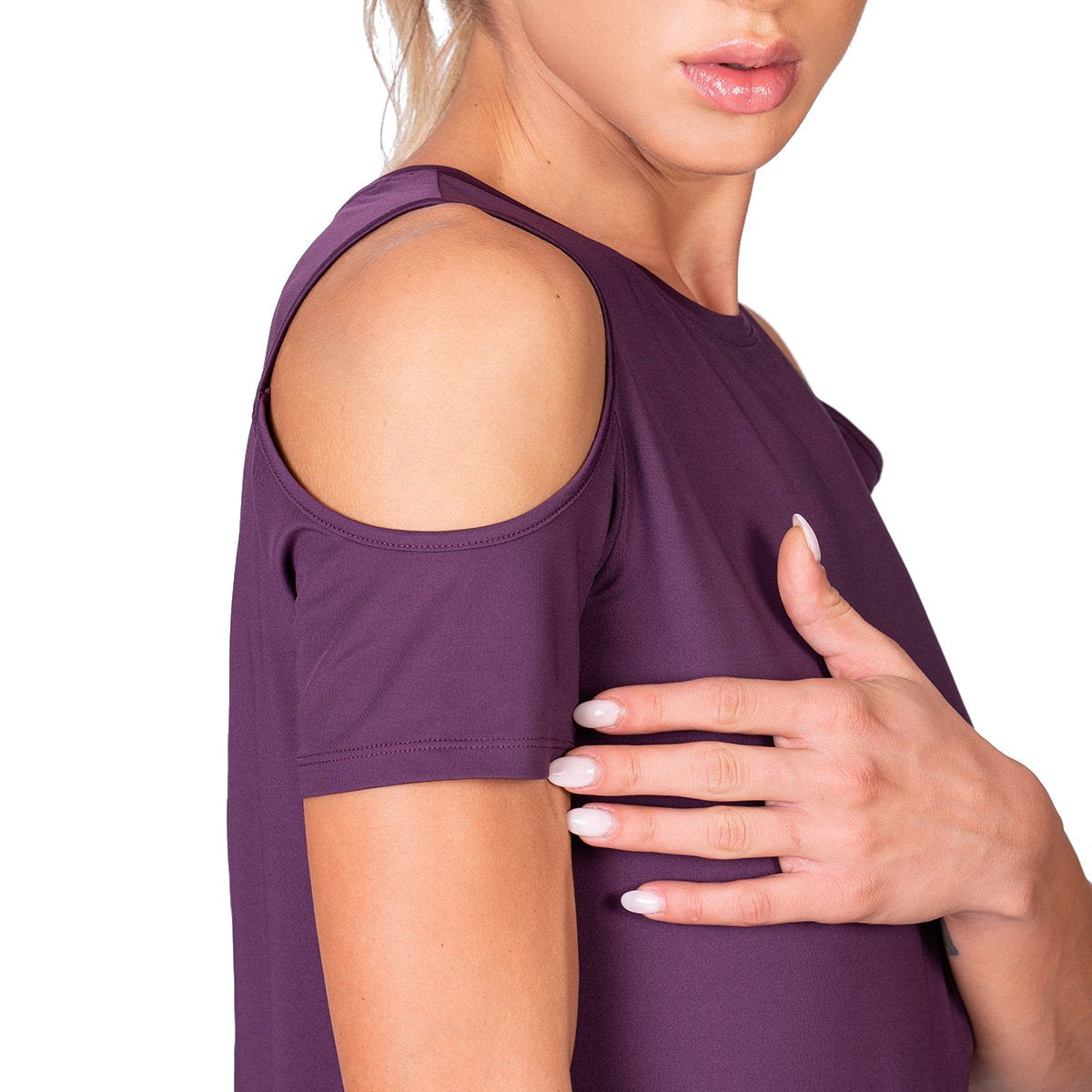 Image of Athleisure Cold shoulder Fashion T-Shirt for Women