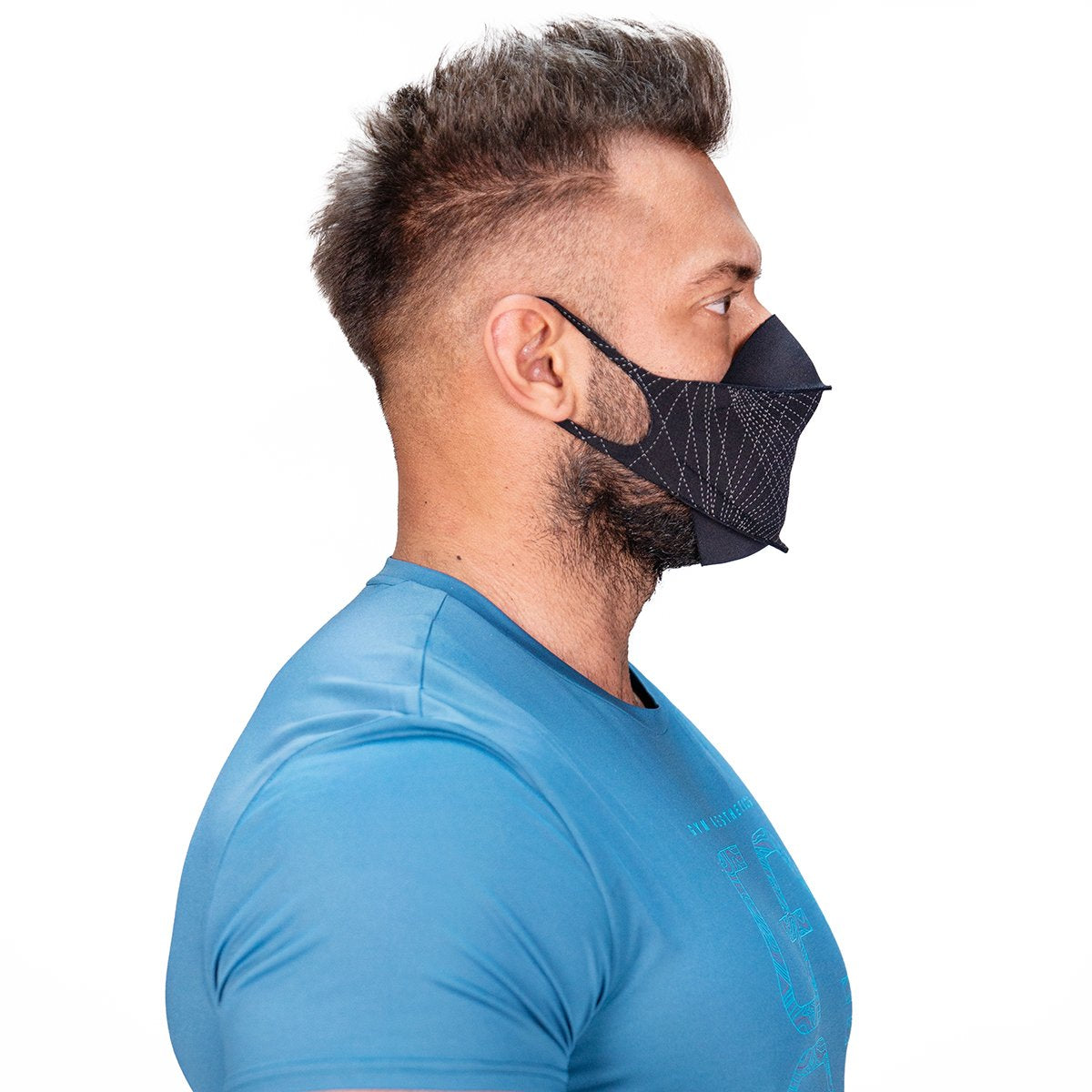 Image of HiQPRO Wiederverwendbare Maske mit patentierter antimikrobieller airDefender ® Technologie mit Aufdruck