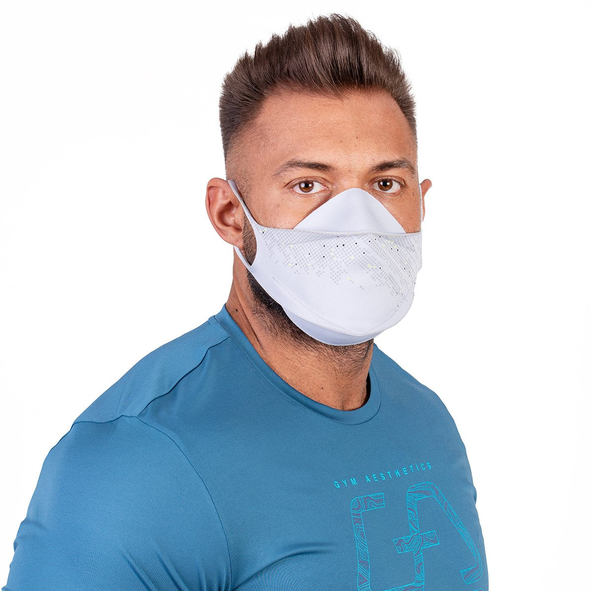 Image of HiQPRO Wiederverwendbare Maske mit patentierter antimikrobieller airDefender ® Technologie mit Aufdruck