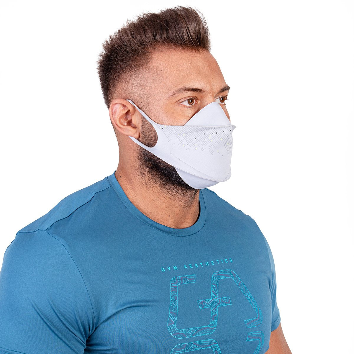 Image of HiQPRO Wiederverwendbare Maske mit patentierter antimikrobieller airDefender ® Technologie mit Aufdruck
