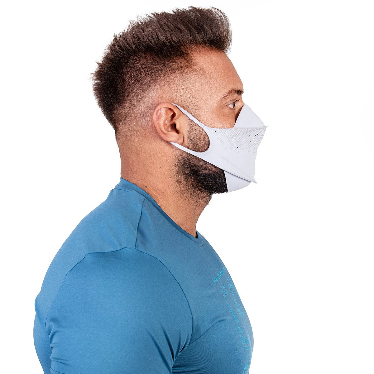 Image of HiQPRO Wiederverwendbare Maske mit patentierter antimikrobieller airDefender ® Technologie mit Aufdruck