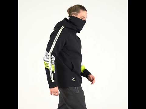 Image of Protection Detachable Mask 1/2 Zip Mock Hoodies for Men