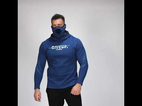 Protection Detachable Mask Hooded T Shirt for Men