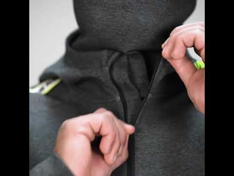Image of Protection Detachable Mask 1/2 Zip Mock Hoodies for Men