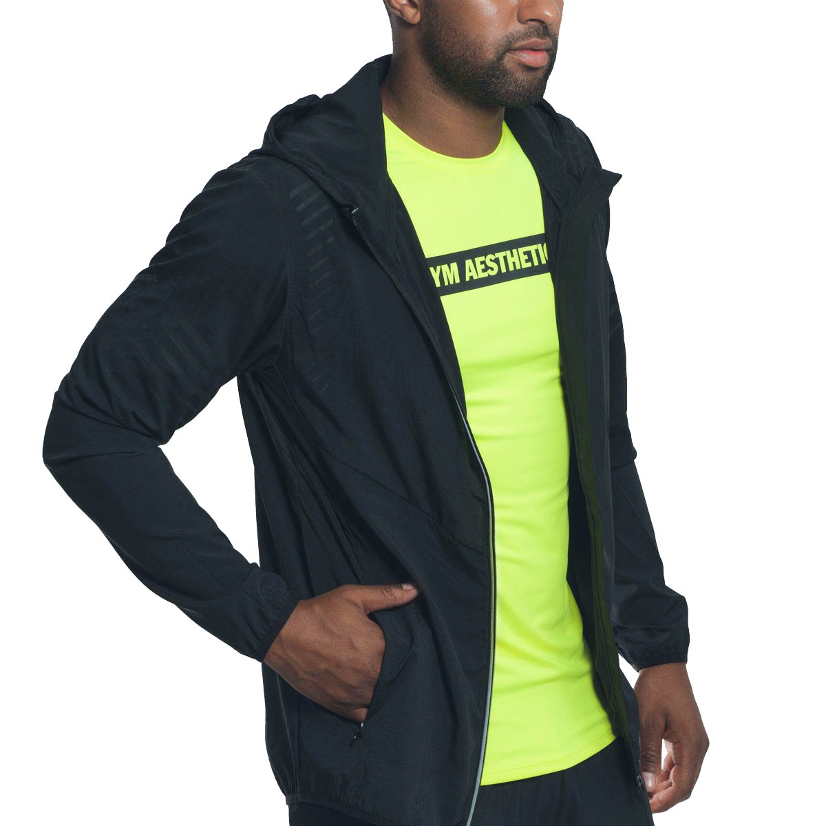 Image of Packable Windbreaker Performance jacket with hood for Men